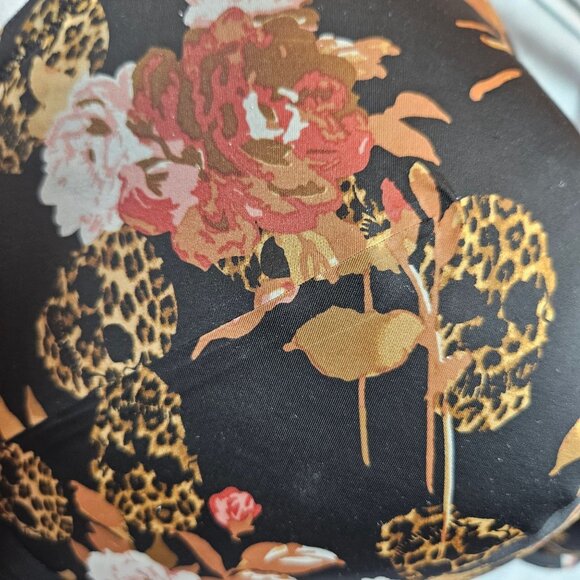 Torrid Curve Floral & Leopard Print Padded Underwire Bra 42DDD Black - Picture 9 of 13